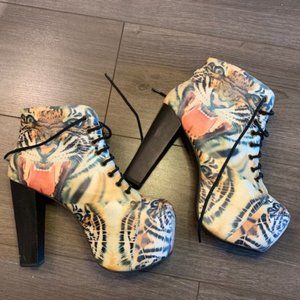 Jeffrey Campbell Tiger Cat Litas Platform Bootie